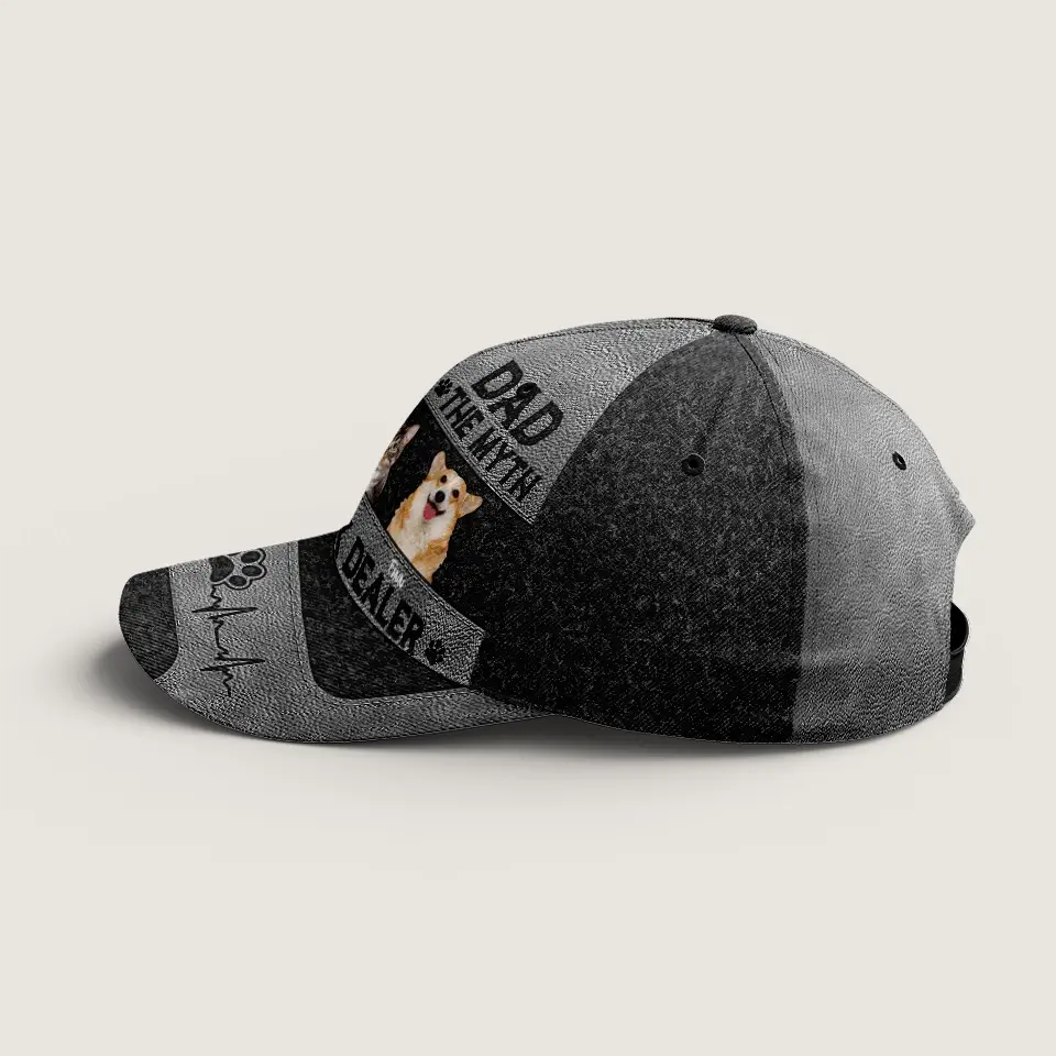 The Man The Myth The Snack Dealer – Personalized Custom Photo Dog & Cat Dad Hat, Fun Gift for Pet Lovers