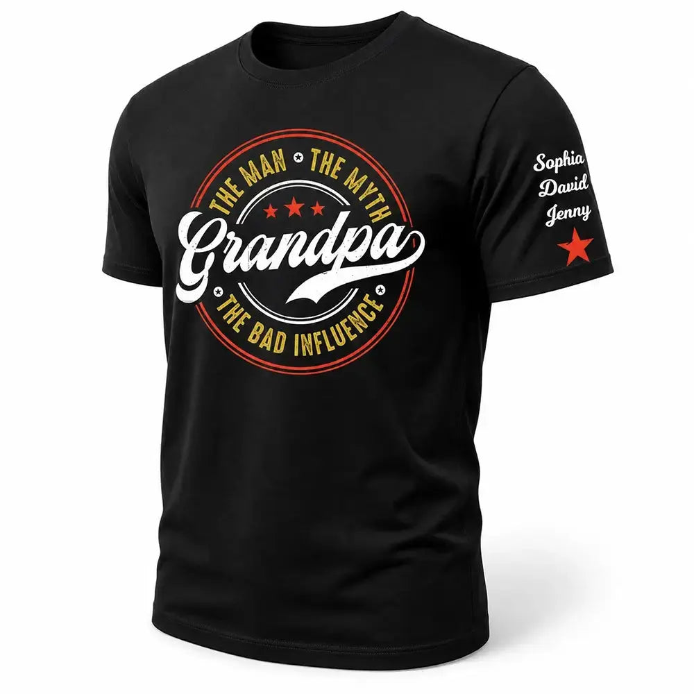 The Man the Myth the Bad Influence Shirt - Personalized Gift for Grandpa Duconspace