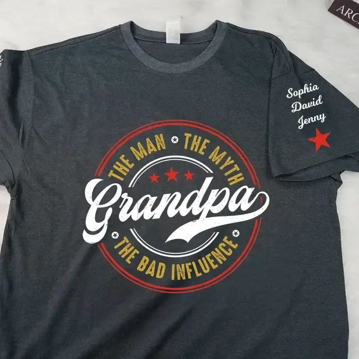 The Man the Myth the Bad Influence Shirt - Personalized Gift for Grandpa Duconspace