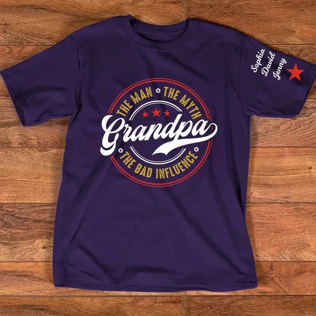 The Man the Myth the Bad Influence Shirt - Personalized Gift for Grandpa Duconspace