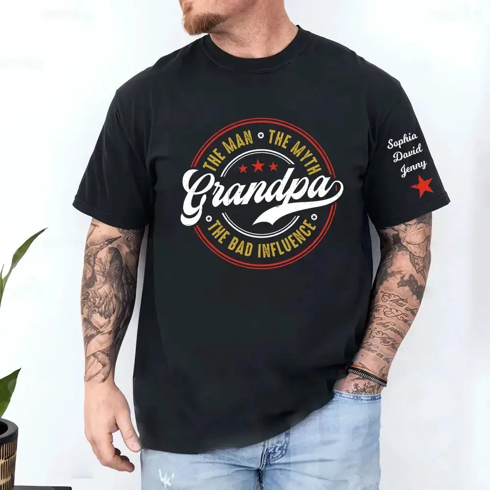 The Man the Myth the Bad Influence Shirt - Personalized Gift for Grandpa Duconspace