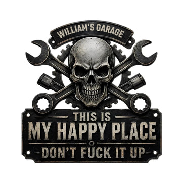 This Is My Happy Place Funny Garage Custom Metal Sign Printbelle