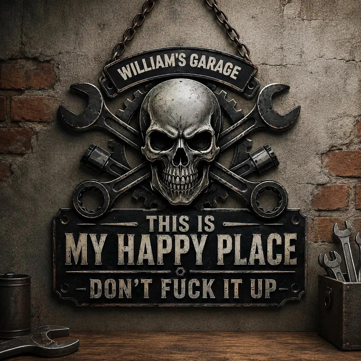 This Is My Happy Place Funny Garage Custom Metal Sign Printbelle