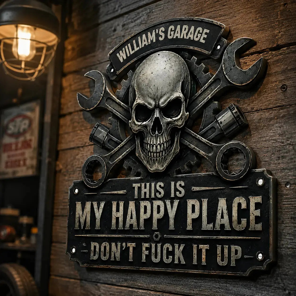 This Is My Happy Place Funny Garage Custom Metal Sign Printbelle