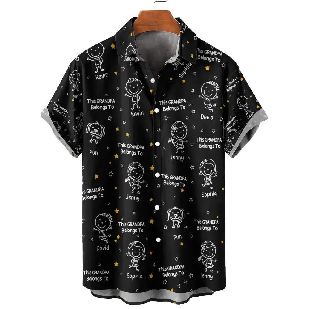 This Grandpa Belong to Hawaiian Shirt - Personalized Gift for Grandpa Duconspace