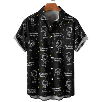 This Grandpa Belong to Hawaiian Shirt - Personalized Gift for Grandpa Duconspace