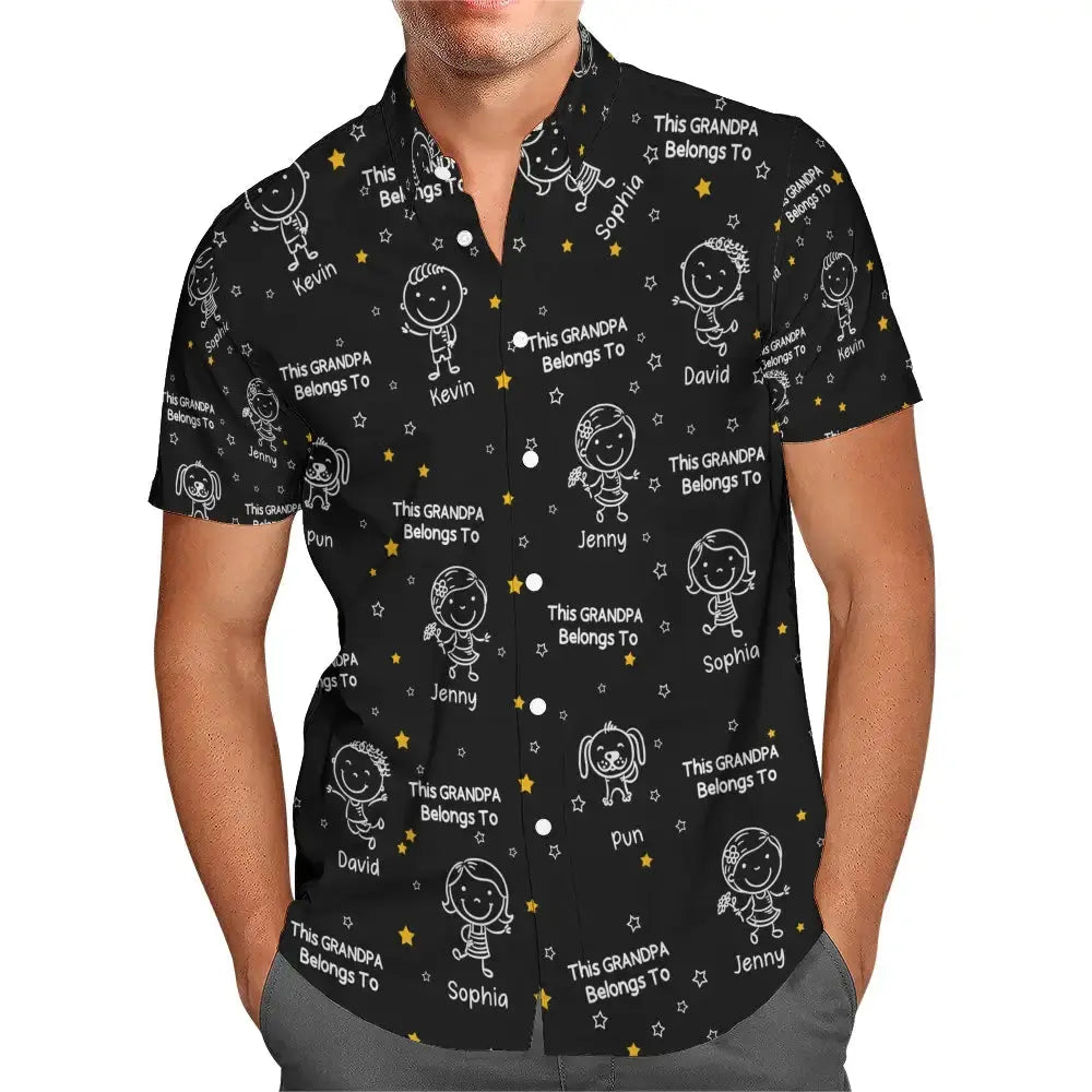 This Grandpa Belong to Hawaiian Shirt - Personalized Gift for Grandpa Duconspace