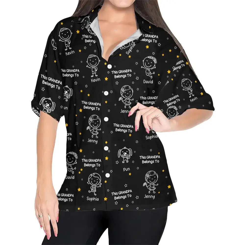 This Grandpa Belong to Hawaiian Shirt - Personalized Gift for Grandpa Duconspace