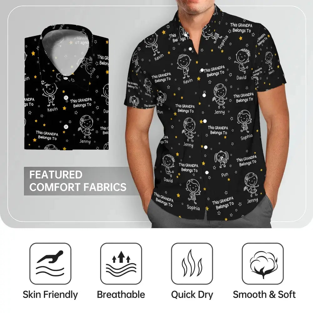This Grandpa Belong to Hawaiian Shirt - Personalized Gift for Grandpa Duconspace