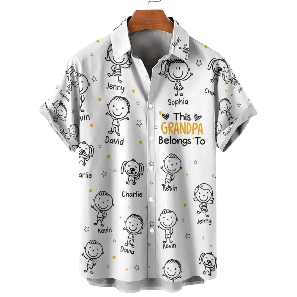 This Grandpa Belongs to Hawaiian Shirt - Personalized Gift for Grandpa Duconspace