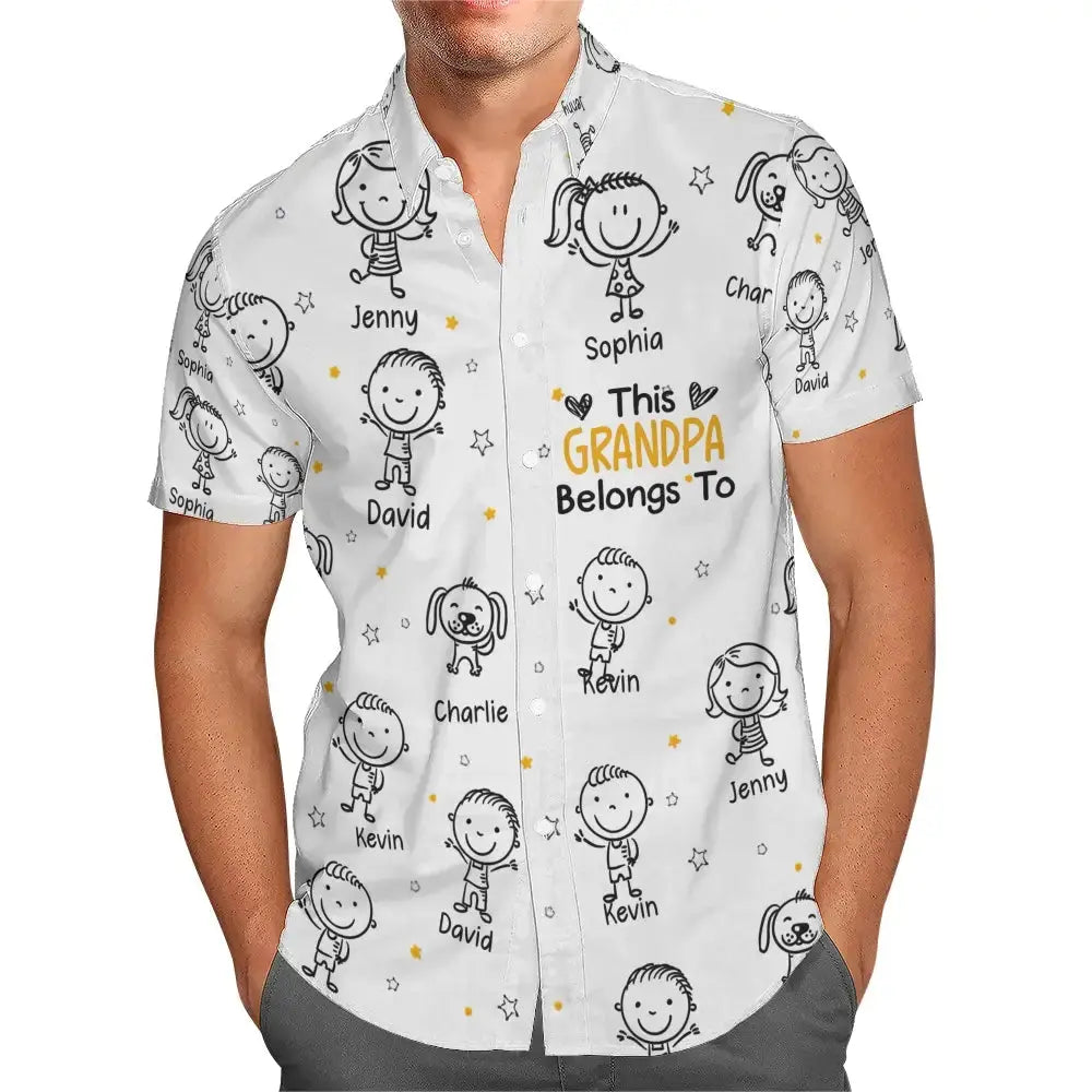 This Grandpa Belongs to Hawaiian Shirt - Personalized Gift for Grandpa Duconspace