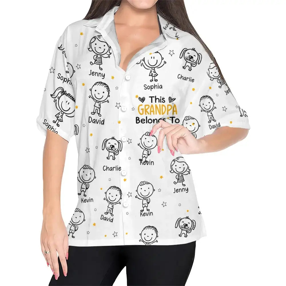 This Grandpa Belongs to Hawaiian Shirt - Personalized Gift for Grandpa Duconspace