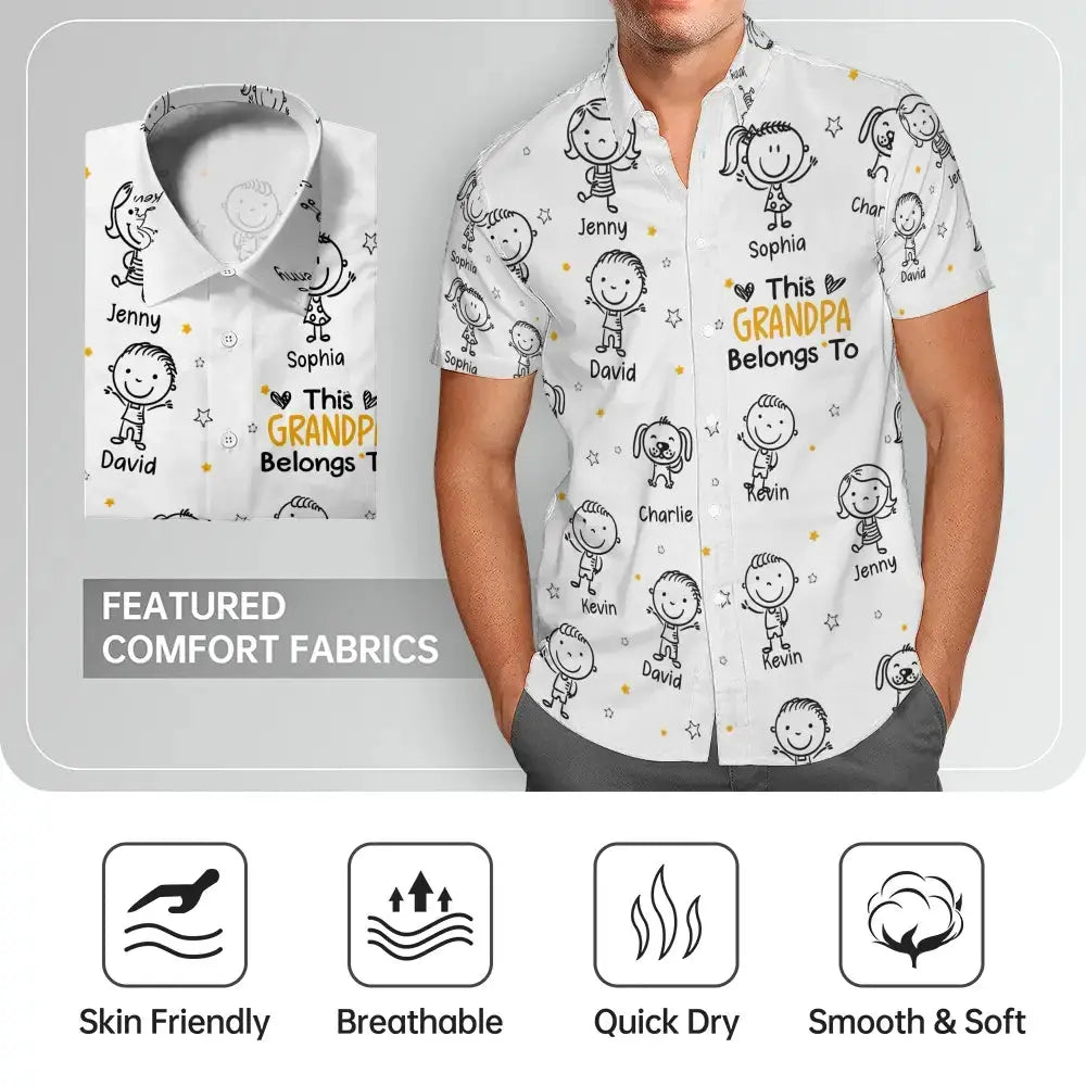 This Grandpa Belongs to Hawaiian Shirt - Personalized Gift for Grandpa Duconspace