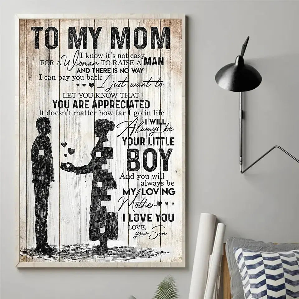 To My Mom: A Heartfelt Tribute from Your Son Poster - A Customizable Gift of Love - Gift For Mom