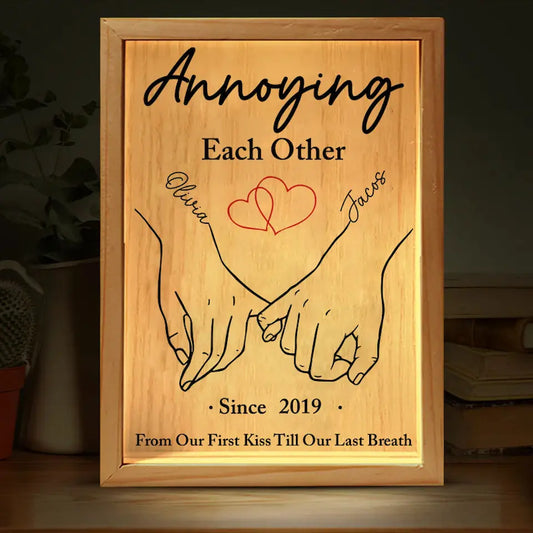 Together Forever From First Kiss to Last Breath - Custom Couple Frame Light Box, Perfect Anniversary Gift for Husband and Wife