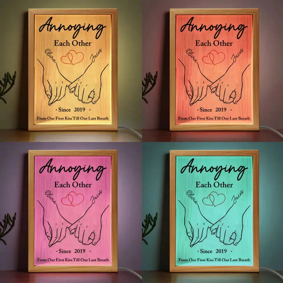 Together Forever From First Kiss to Last Breath - Custom Couple Frame Light Box Ducon Space