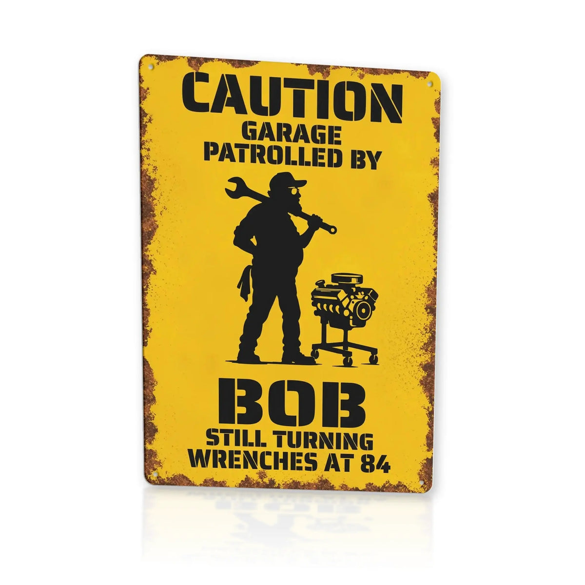 Custom Grandpa Mechanic Garage Metal Sign - white studio