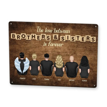 Custom Family Member Metal Sign, Brothers & Sisters - Personalized Metal Sign with 6 Siblings