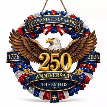 USA 250th Anniversary Personalized Wood Sign Gift Duconspace