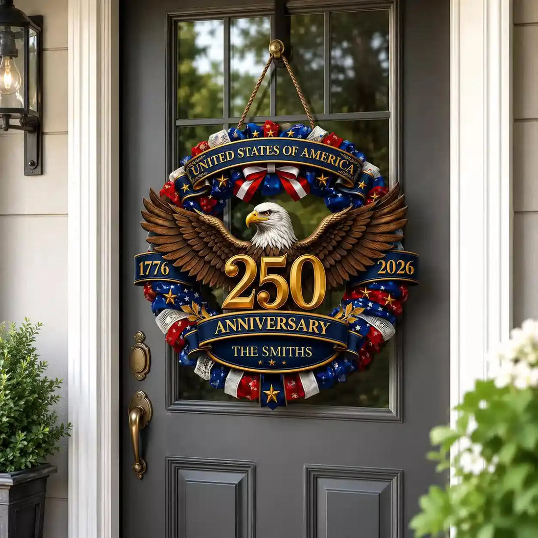USA 250th Anniversary Personalized Wood Sign Gift Duconspace