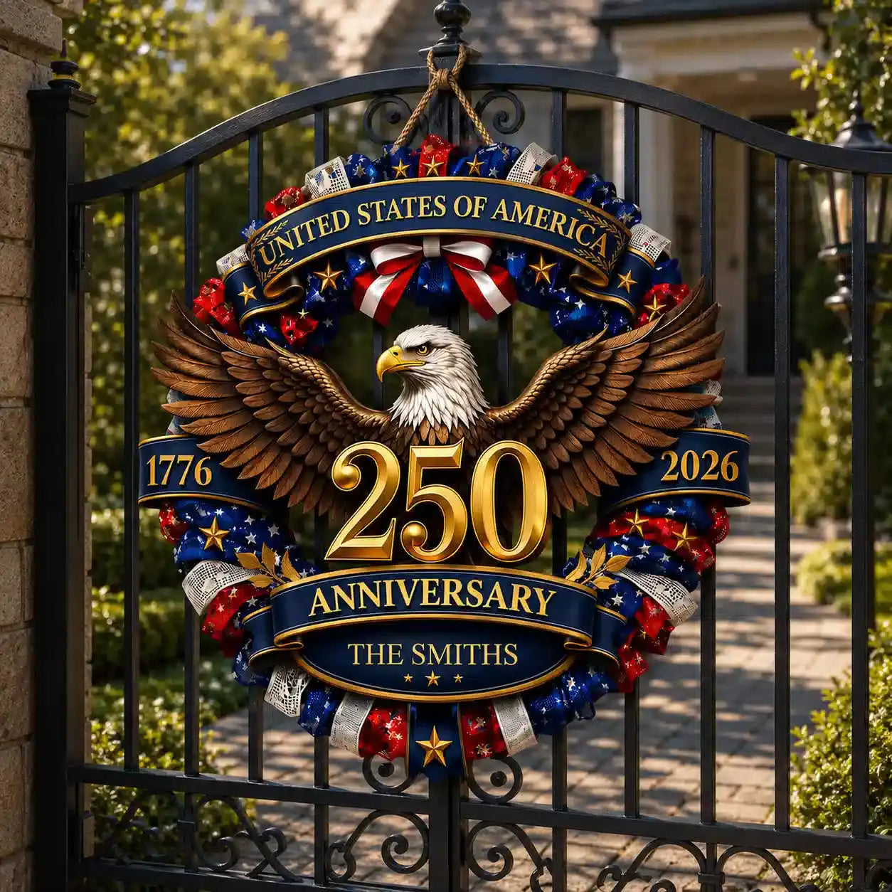USA 250th Anniversary Personalized Wood Sign Gift Duconspace