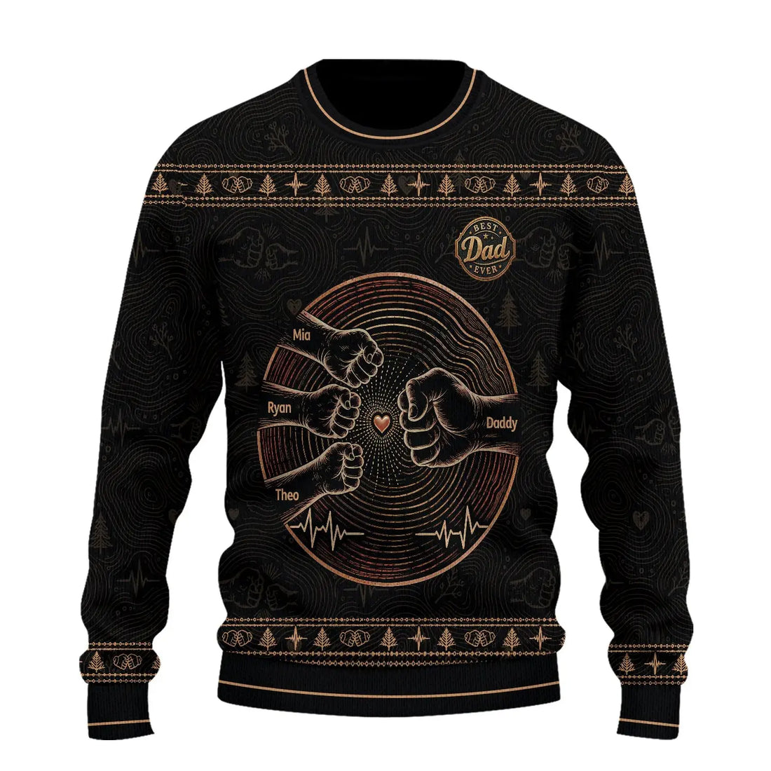 Ugly Sweater Best Dad Ever Personalized Gift For Grandpa Duconspace