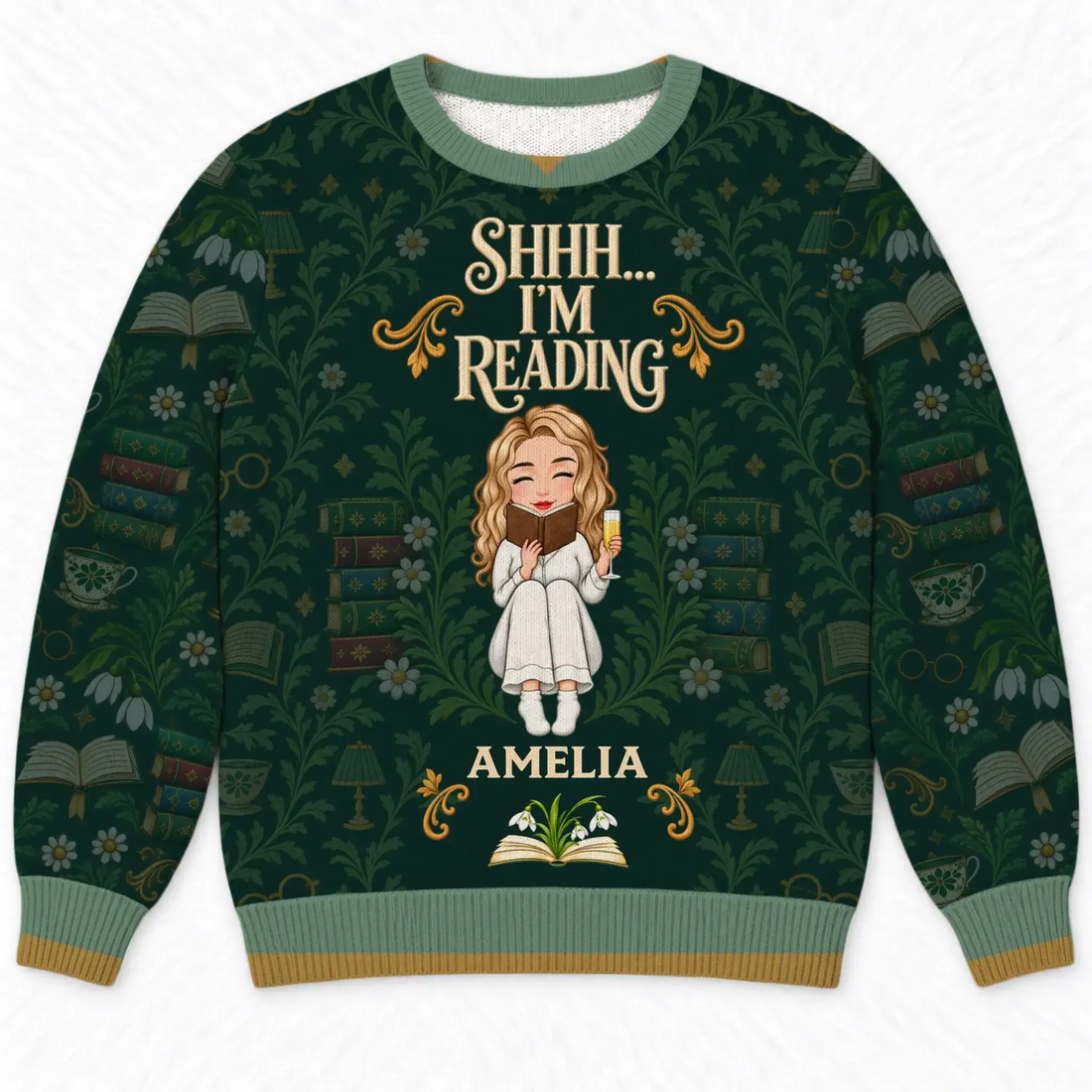 Ugly Sweater Books Before People Book Lover Custom Gift Duconspace