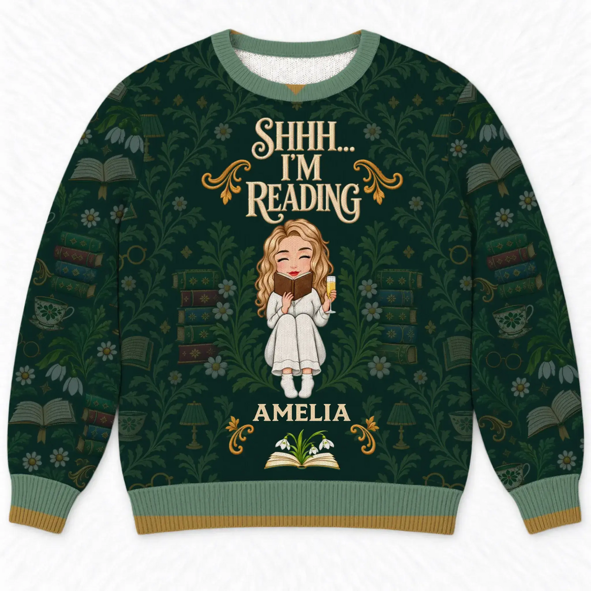 Ugly Sweater Books Before People Book Lover Custom Gift Duconspace