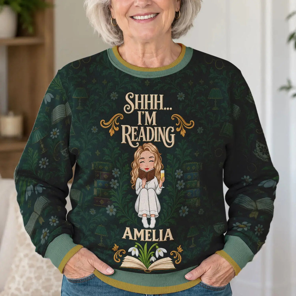 Ugly Sweater Books Before People Book Lover Custom Gift Duconspace