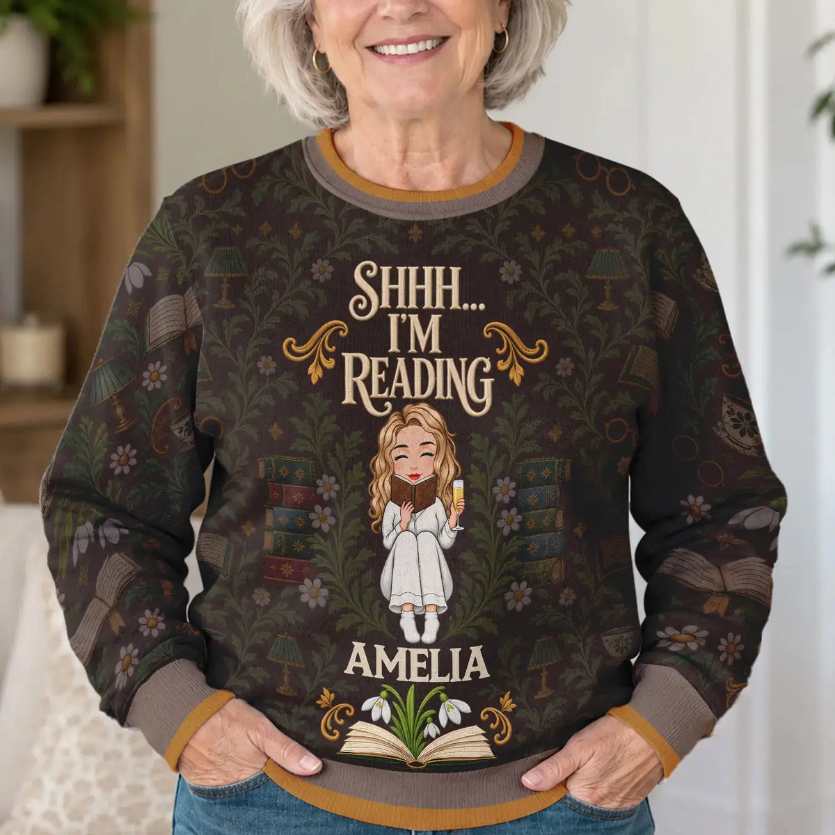Ugly Sweater Books Before People Book Lover Custom Gift Duconspace