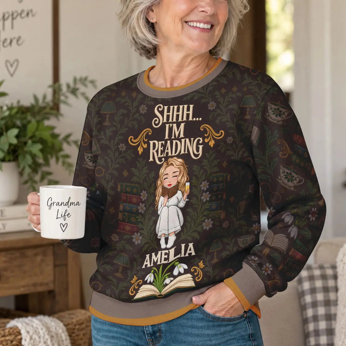 Ugly Sweater Books Before People Book Lover Custom Gift Duconspace