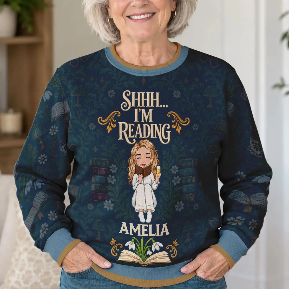 Ugly Sweater Books Before People Book Lover Custom Gift Duconspace