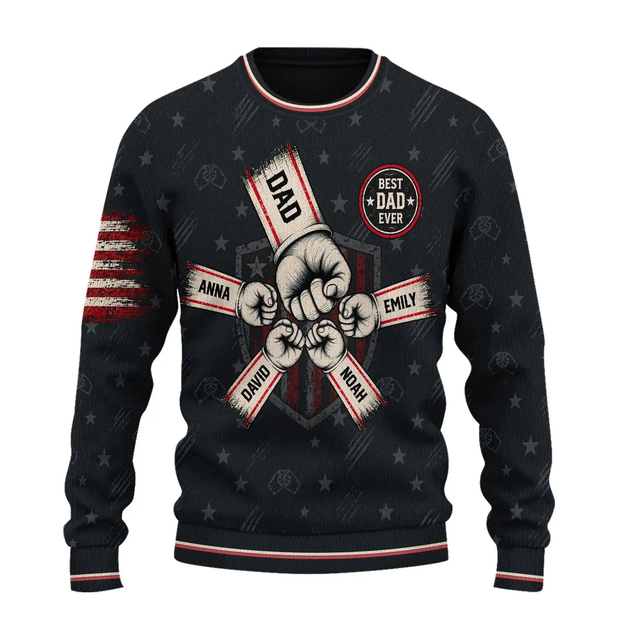 Ugly Sweater Fist Bump Grandpa Dad Personalized Gift Duconspace