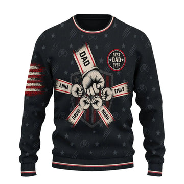Ugly Sweater Fist Bump Grandpa Dad Personalized Gift Duconspace