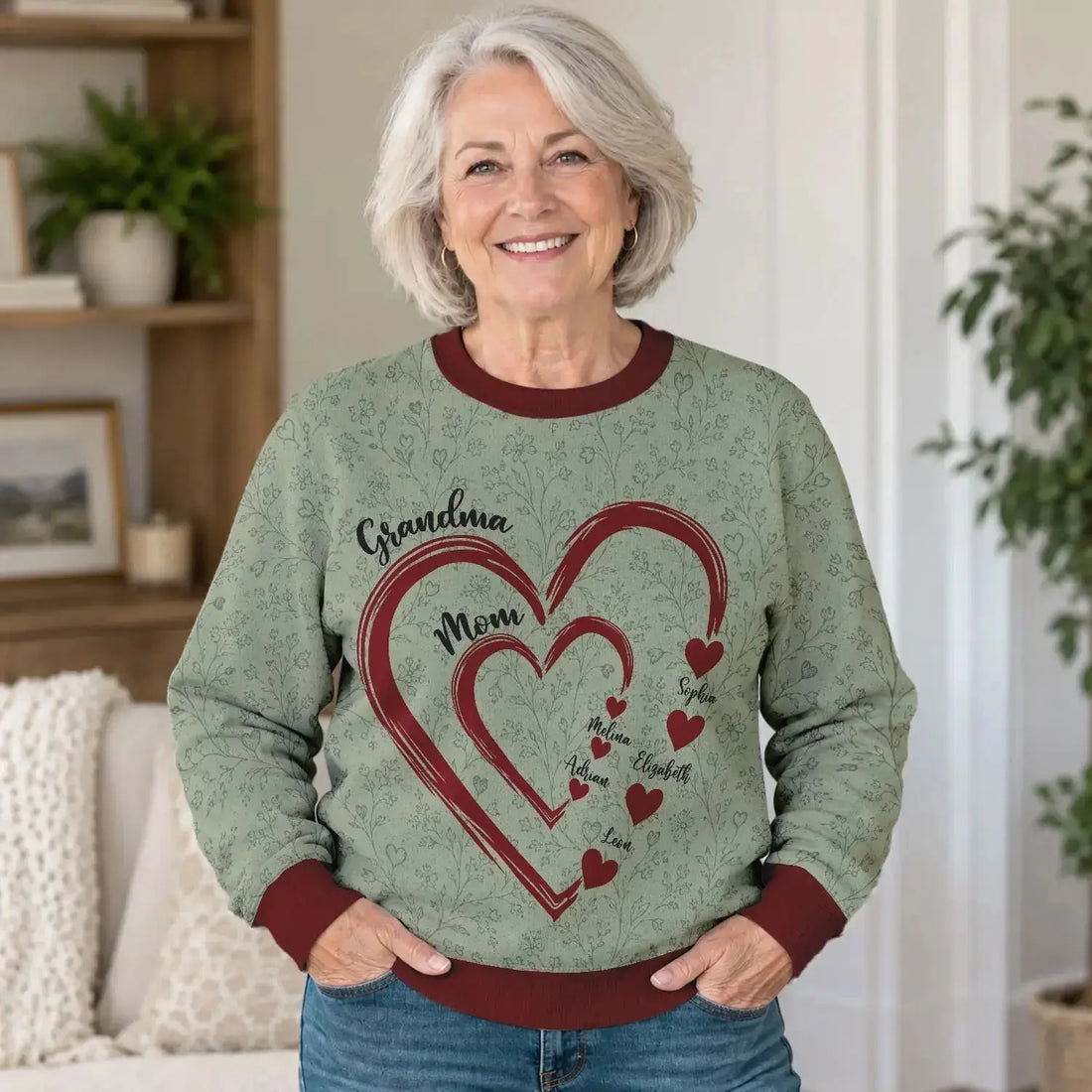Ugly Sweater Grandma's Sweethearts Personalized Gift Duconspace