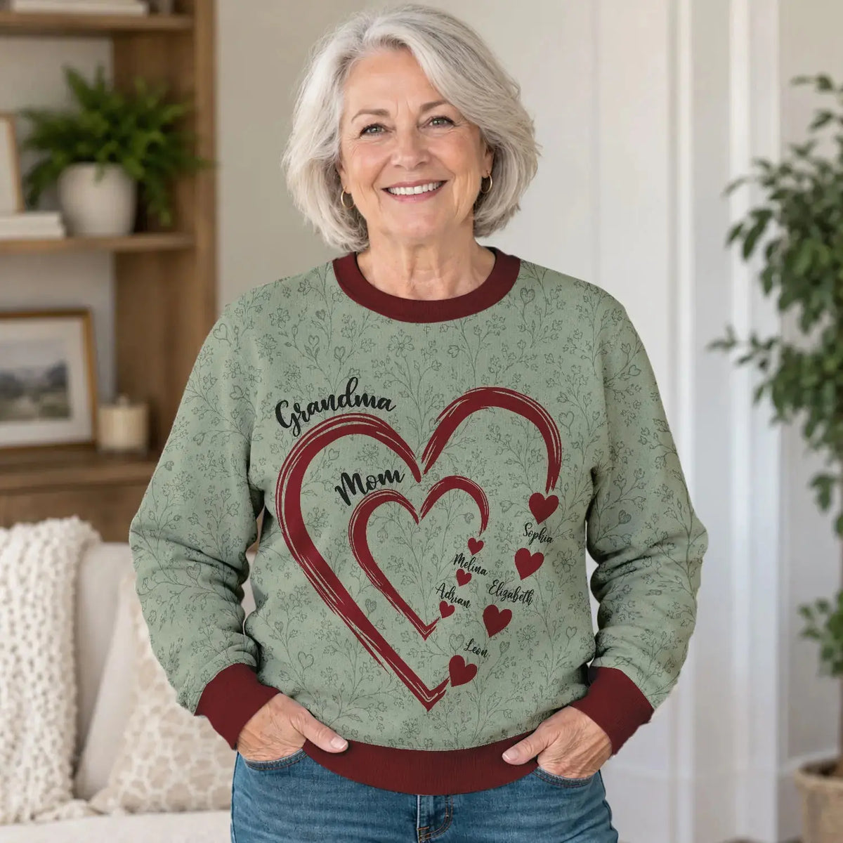 Ugly Sweater Grandma's Sweethearts Personalized Gift Duconspace