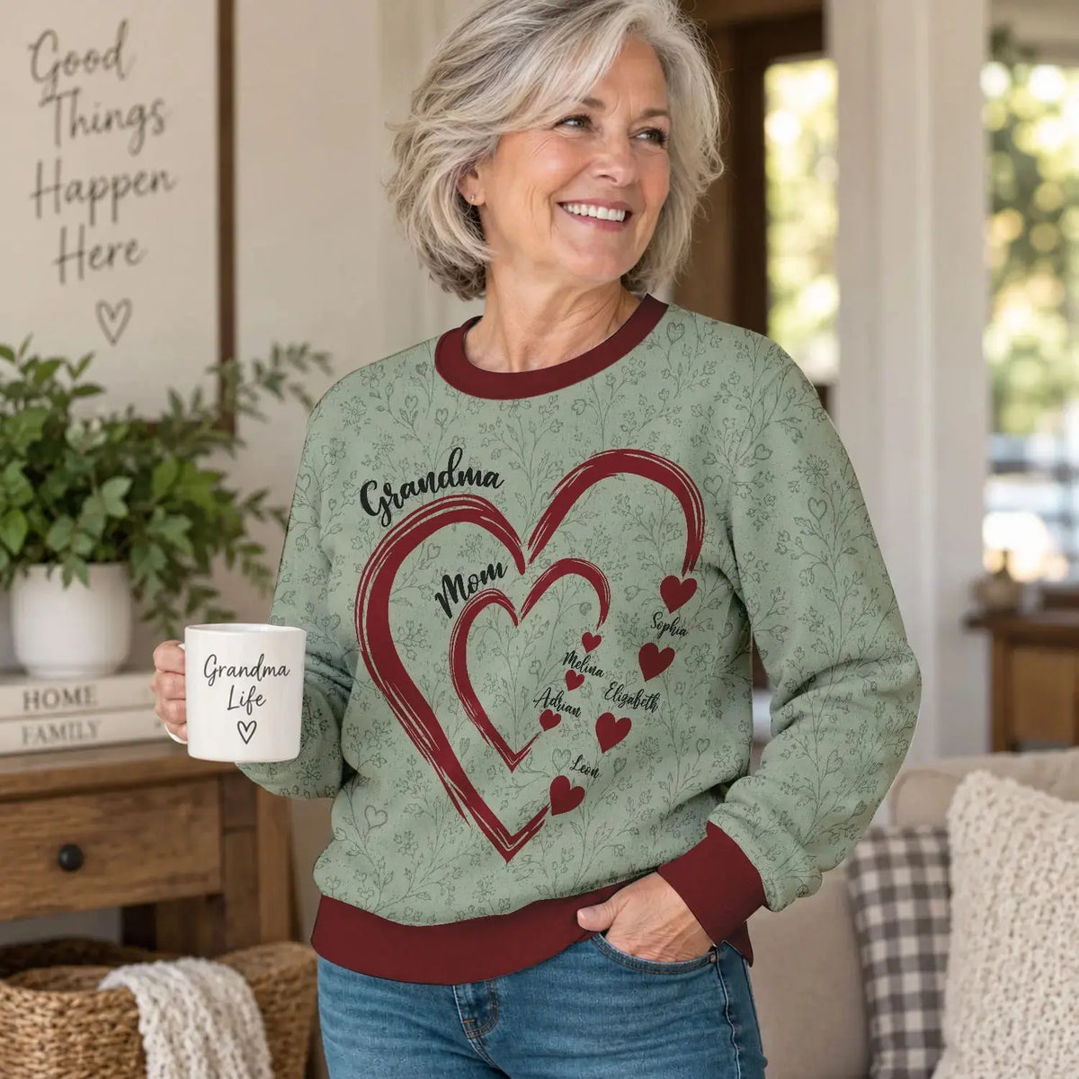 Ugly Sweater Grandma's Sweethearts Personalized Gift Duconspace