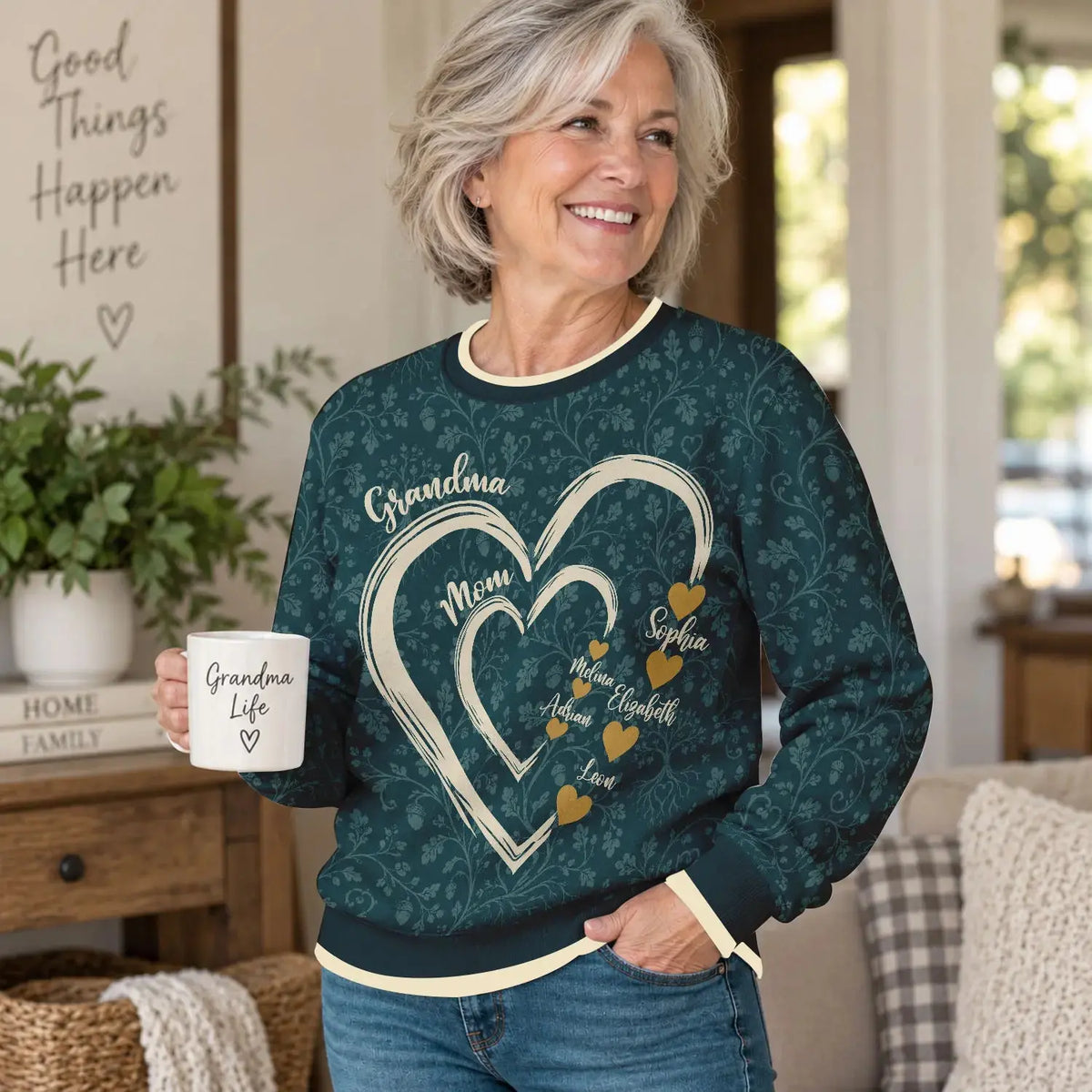 Ugly Sweater Grandma's Sweethearts Personalized Gift Duconspace