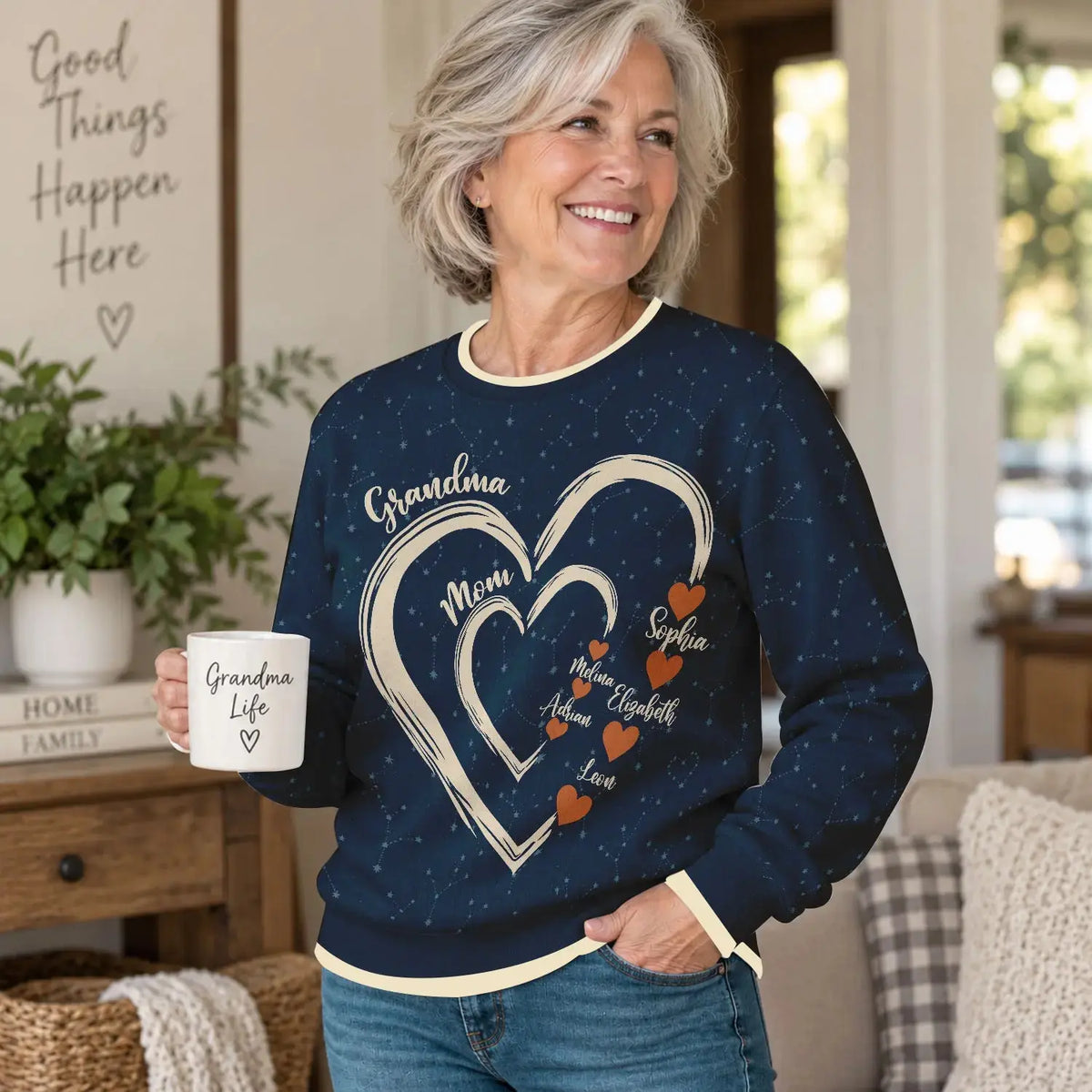 Ugly Sweater Grandma's Sweethearts Personalized Gift Duconspace