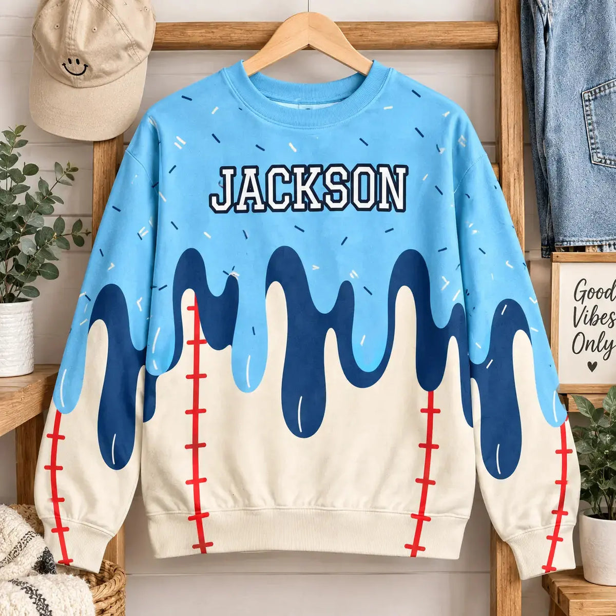 Ugly Sweater Ice Cream Drip Personalized Sport Gift Duconspace