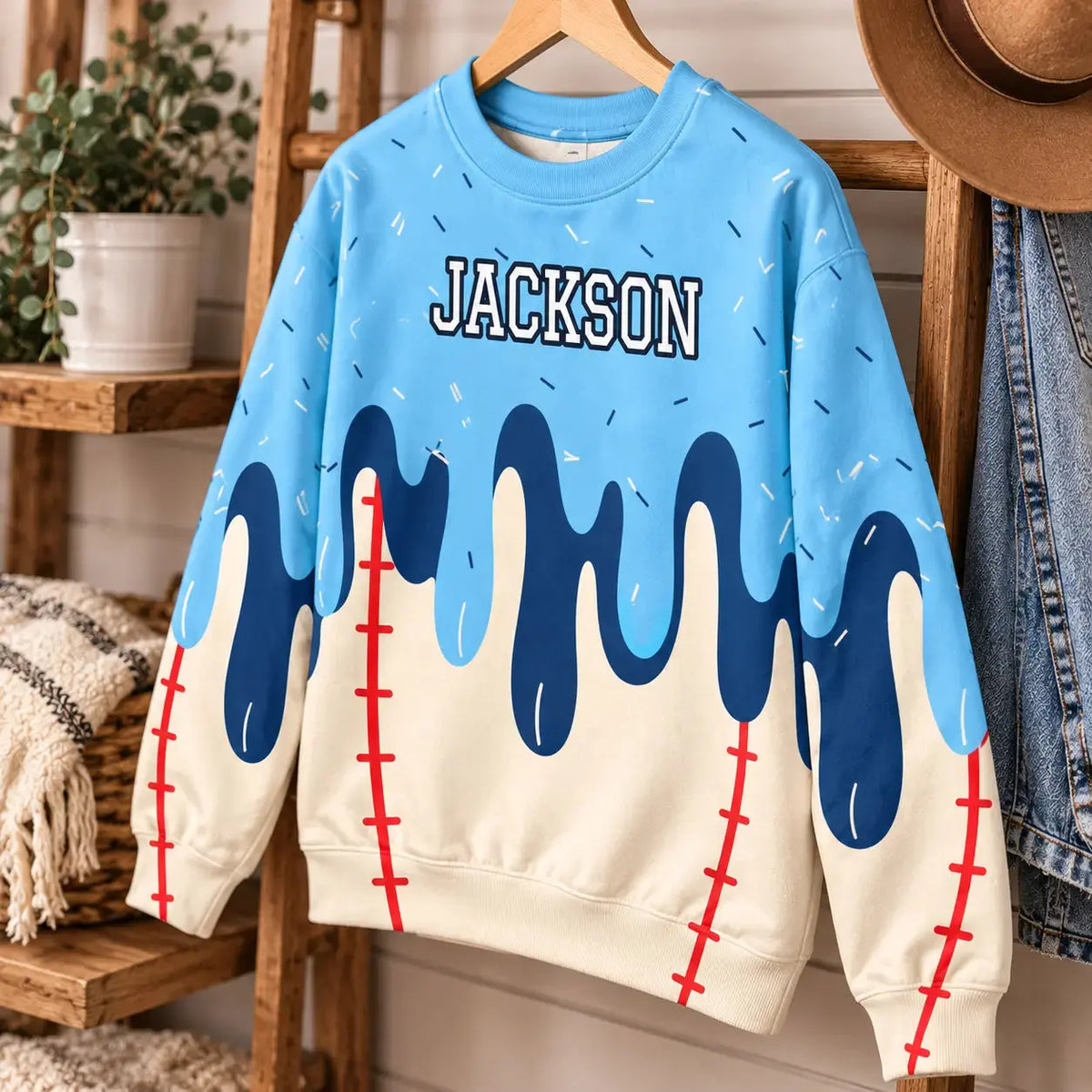 Ugly Sweater Ice Cream Drip Personalized Sport Gift Duconspace