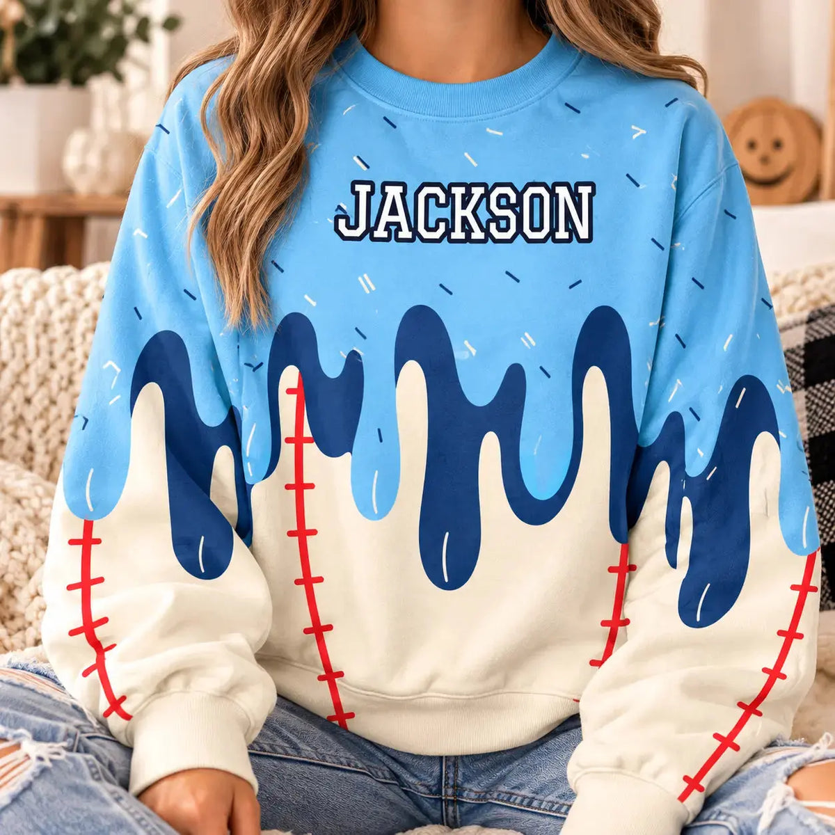 Ugly Sweater Ice Cream Drip Personalized Sport Gift Duconspace