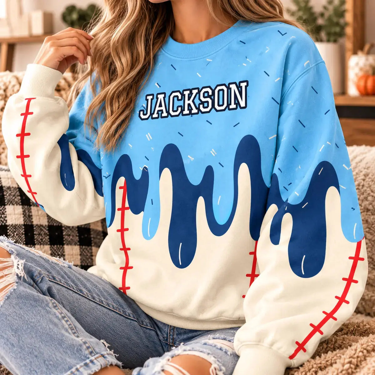 Ugly Sweater Ice Cream Drip Personalized Sport Gift Duconspace