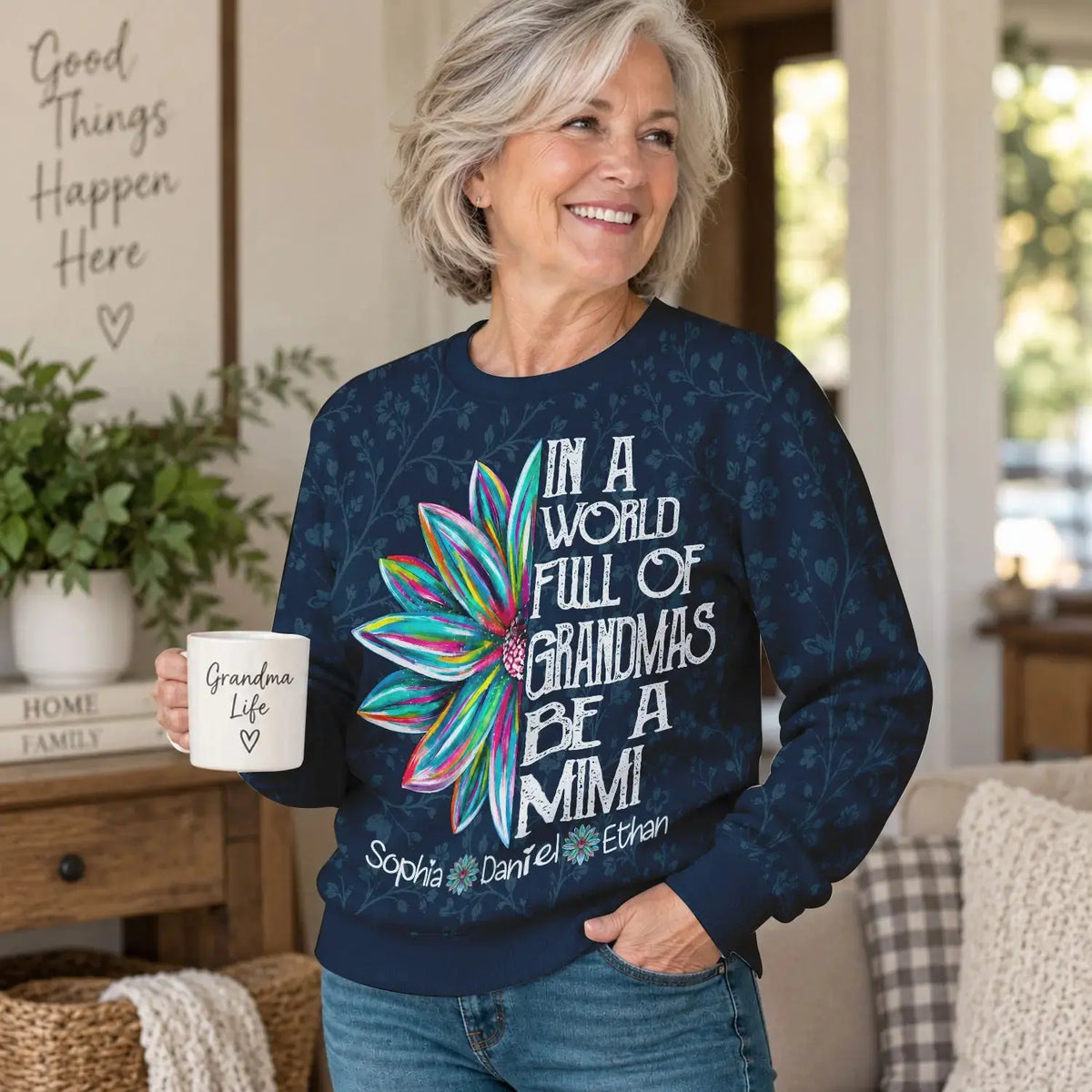 Ugly Sweater In A World Full Of Grandmas Be A Mimi Gift Duconspace