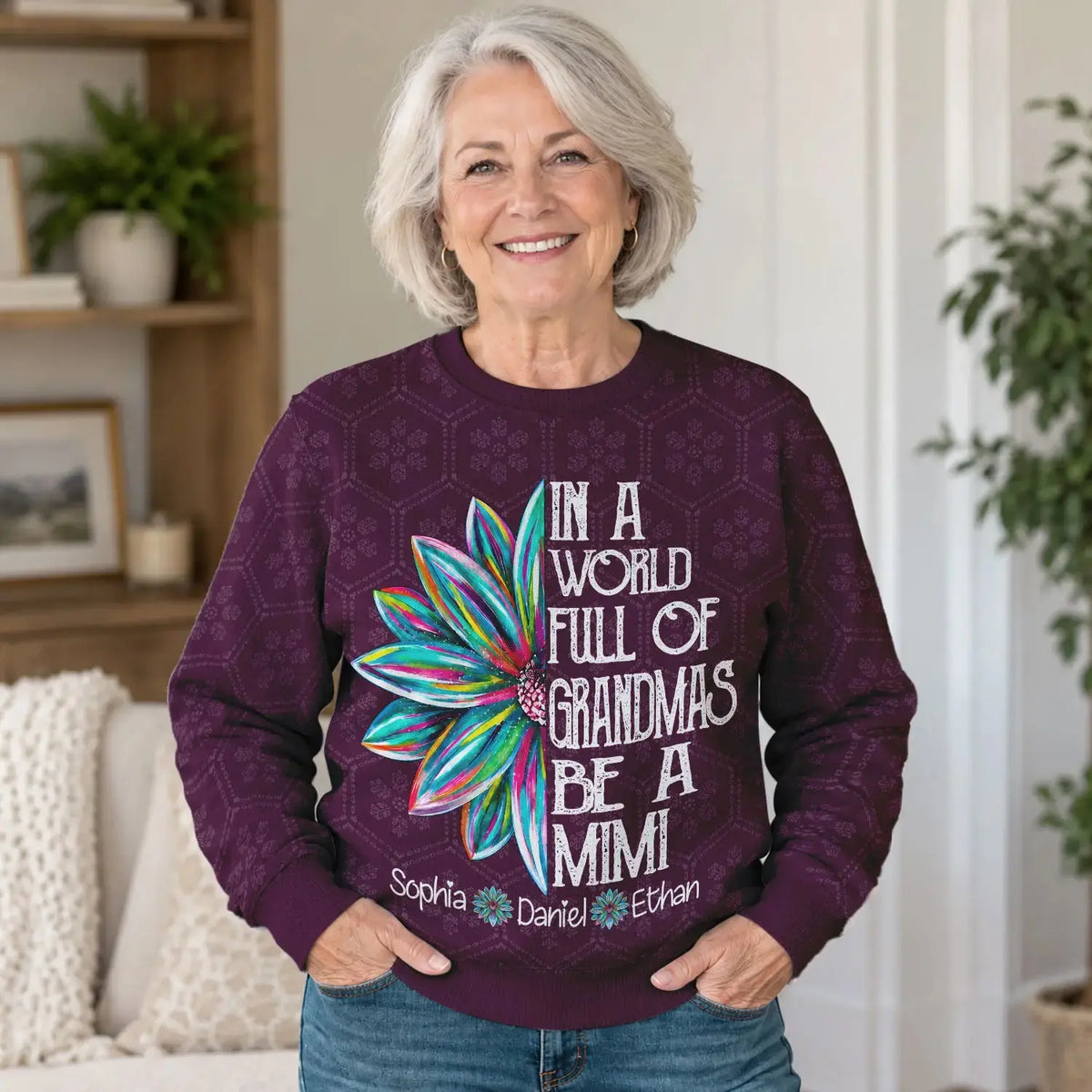 Ugly Sweater In A World Full Of Grandmas Be A Mimi Gift Duconspace