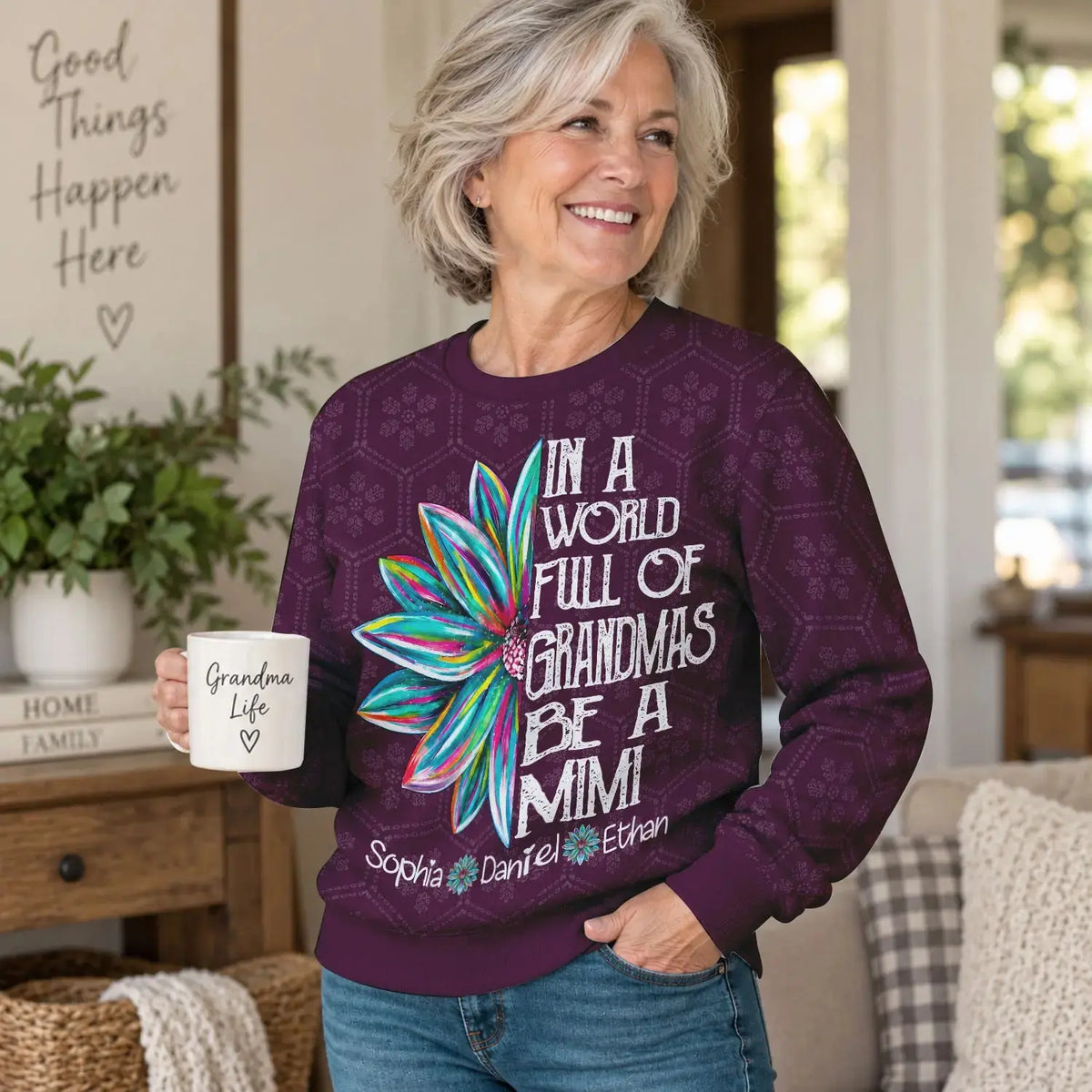 Ugly Sweater In A World Full Of Grandmas Be A Mimi Gift Duconspace
