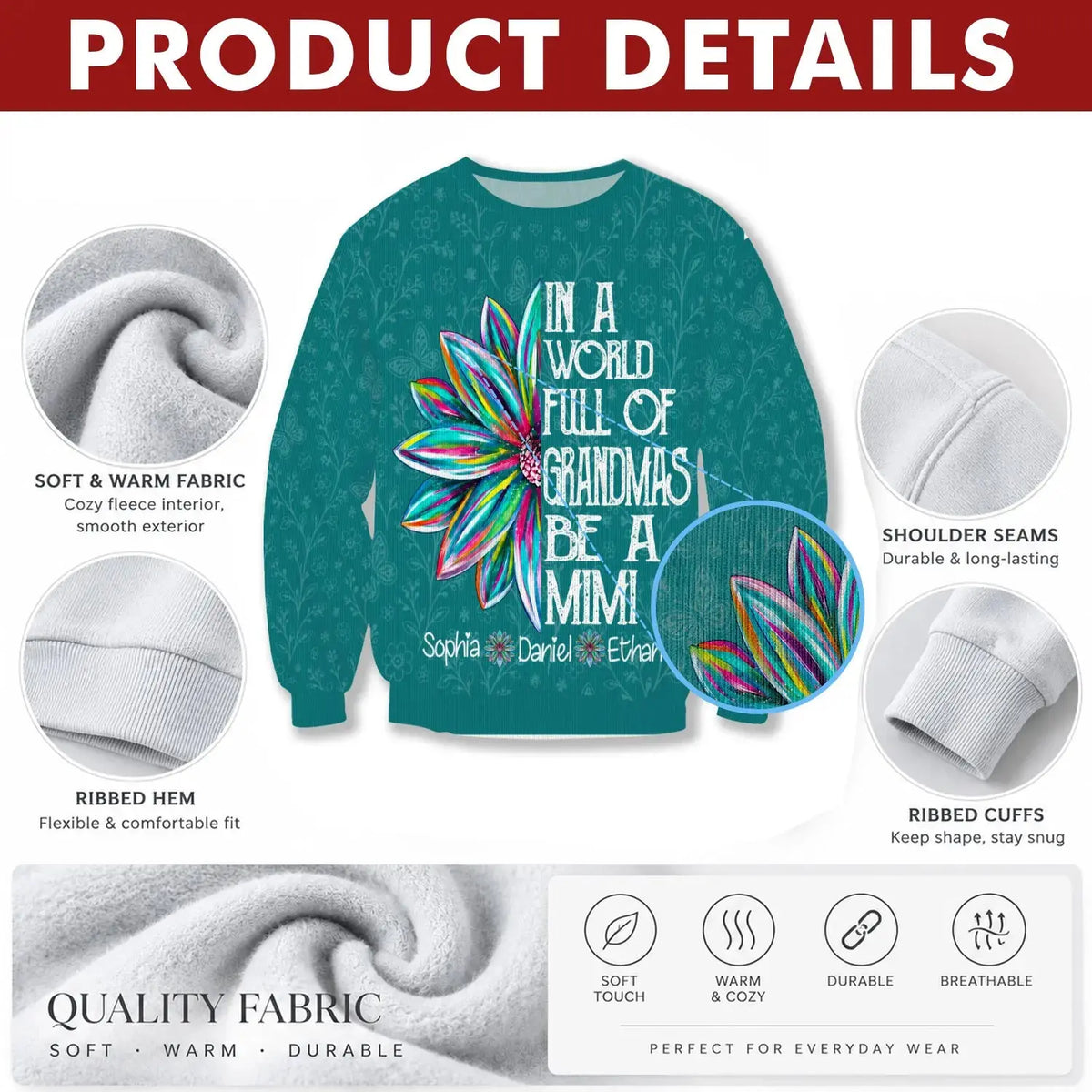 Ugly Sweater In A World Full Of Grandmas Be A Mimi Gift Duconspace