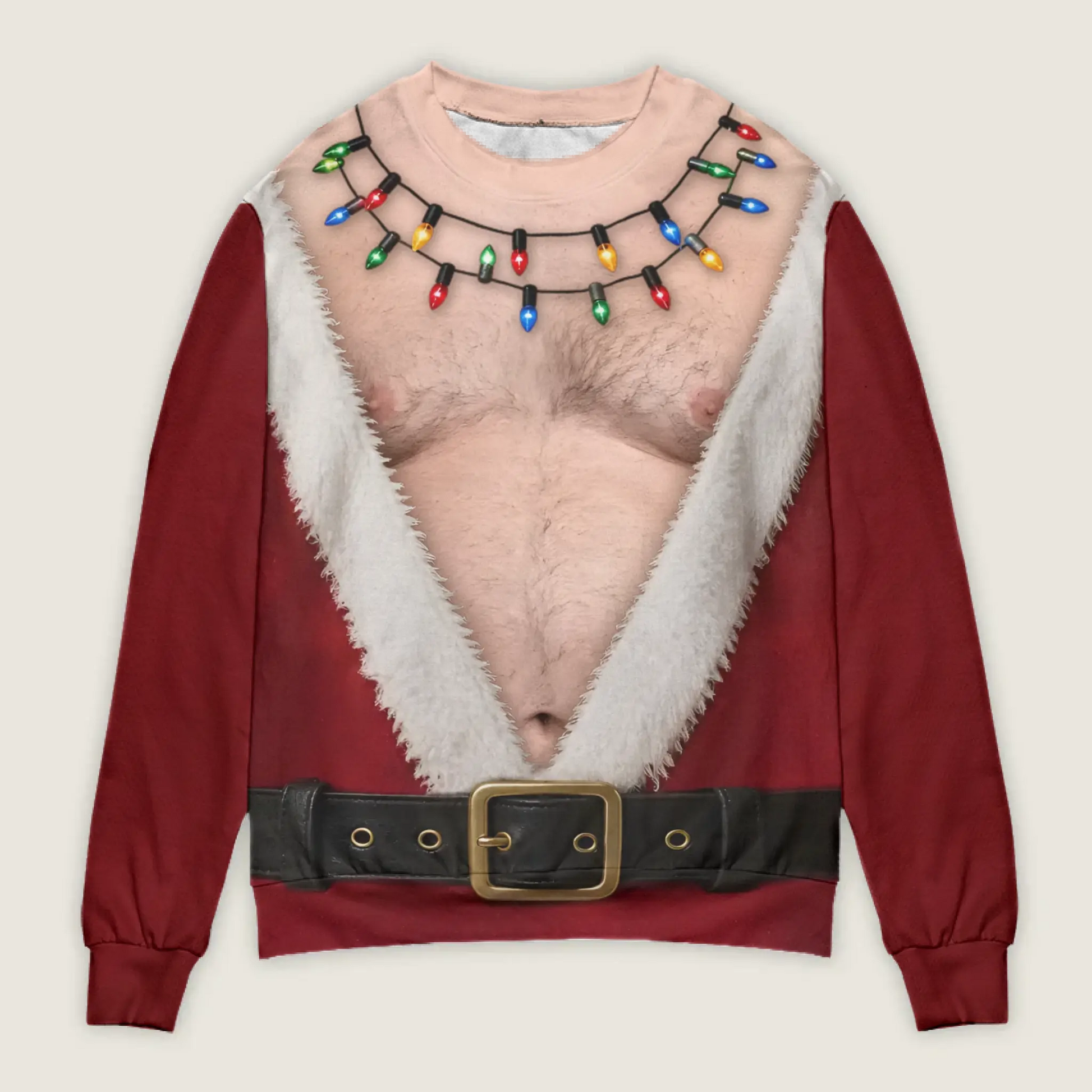 Ugly Sweater Santa Abs On Full Display Funny Gifts Duconspace