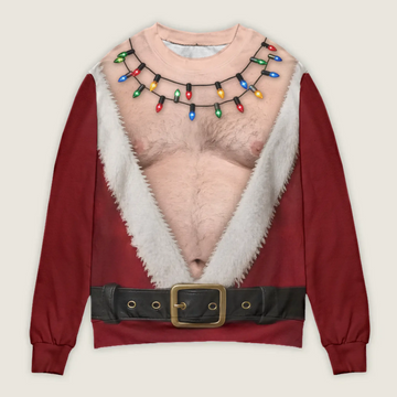 Ugly Sweater Santa Abs On Full Display Funny Gifts Duconspace