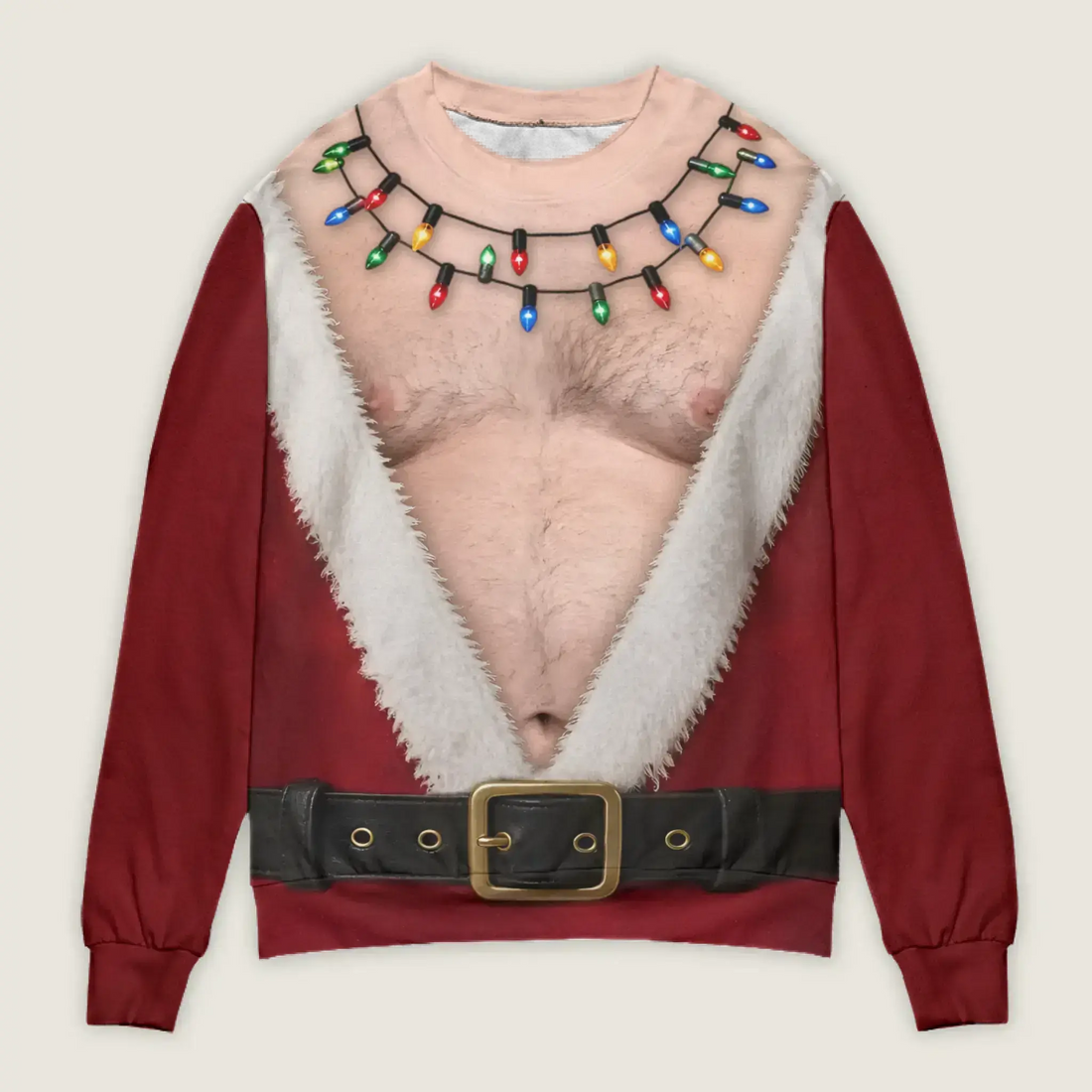 Ugly Sweater Santa Abs On Full Display Funny Gifts Duconspace